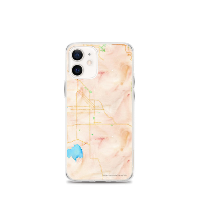 Custom iPhone 12 mini Hemet California Map Phone Case in Watercolor