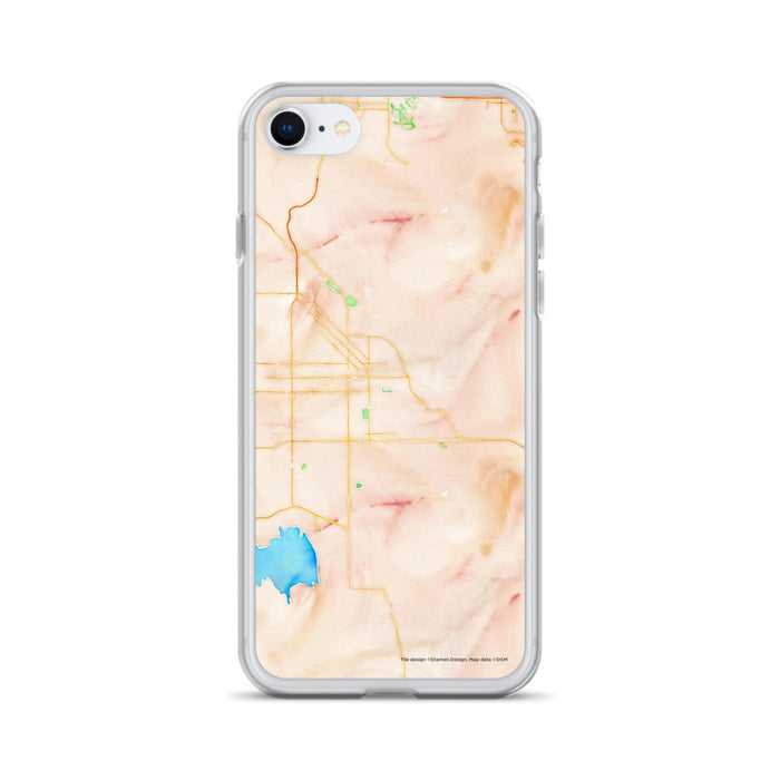 Custom iPhone SE Hemet California Map Phone Case in Watercolor