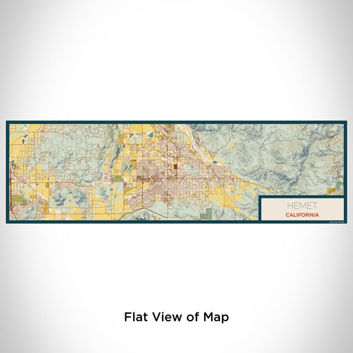 Flat View of Map Custom Hemet California Map Enamel Mug in Woodblock