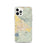 Custom iPhone 12 Pro Hemet California Map Phone Case in Woodblock