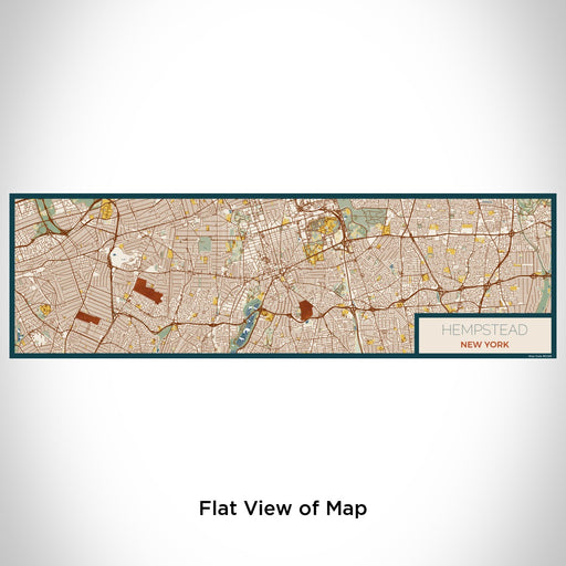 Flat View of Map Custom Hempstead New York Map Enamel Mug in Woodblock