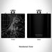 Rendered View of Henderson Kentucky Map Engraving on 6oz Stainless Steel Flask in Black