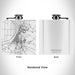 Rendered View of Henderson Kentucky Map Engraving on 6oz Stainless Steel Flask in White