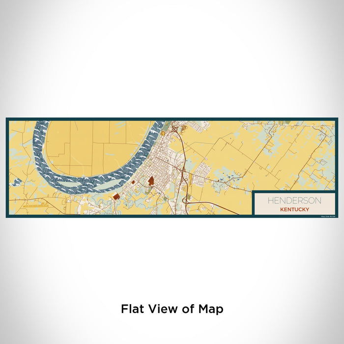 Flat View of Map Custom Henderson Kentucky Map Enamel Mug in Woodblock
