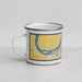 Left View Custom Henderson Kentucky Map Enamel Mug in Woodblock