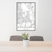 24x36 Henderson Nevada Map Print Portrait Orientation in Classic Style Behind 2 Chairs Table and Potted Plant