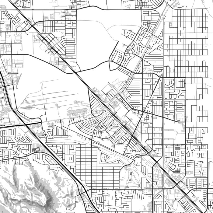 Henderson Nevada Map Print in Classic Style Zoomed In Close Up Showing Details