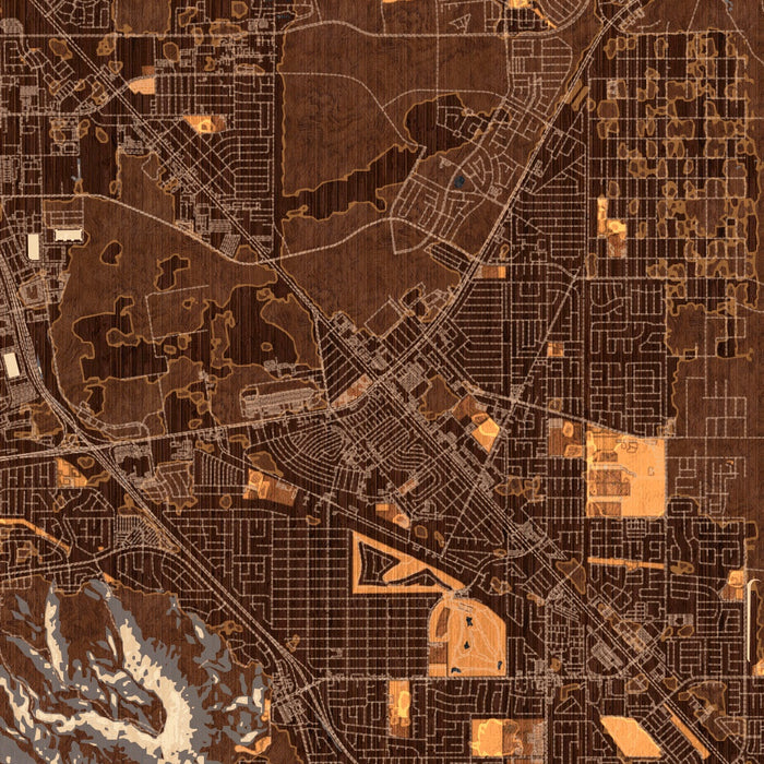 Henderson Nevada Map Print in Ember Style Zoomed In Close Up Showing Details