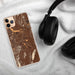 Custom Henderson Nevada Map Phone Case in Ember on Table with Black Headphones