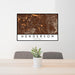 24x36 Henderson Nevada Map Print Landscape Orientation in Ember Style Behind 2 Chairs Table and Potted Plant