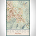 Henderson Nevada Map Print Portrait Orientation in Woodblock Style With Shaded Background