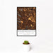 12x18 Hendersonville North Carolina Map Print Portrait Orientation in Ember Style With Small Cactus Plant in White Planter
