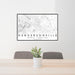 24x36 Hendersonville North Carolina Map Print Lanscape Orientation in Classic Style Behind 2 Chairs Table and Potted Plant