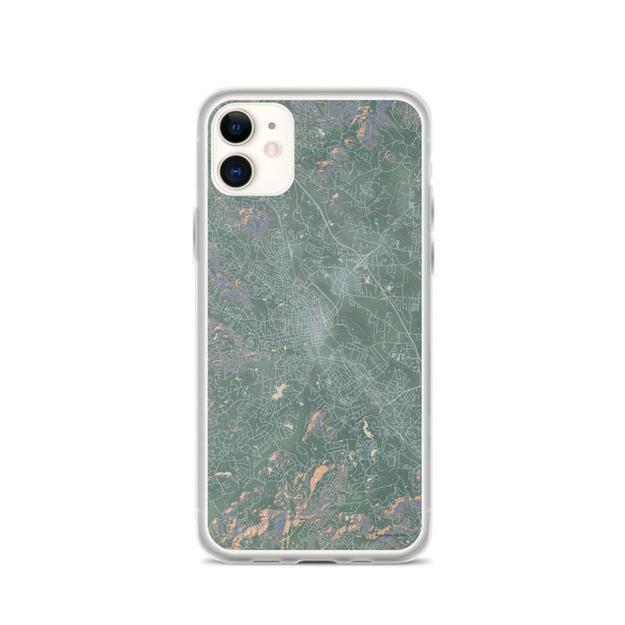 Custom iPhone 11 Hendersonville North Carolina Map Phone Case in Afternoon