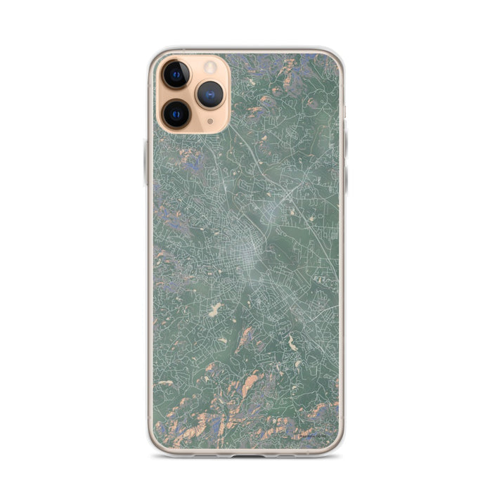 Custom iPhone 11 Pro Max Hendersonville North Carolina Map Phone Case in Afternoon