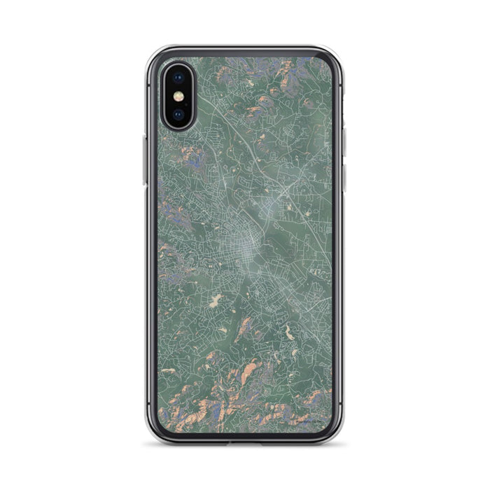 Custom iPhone X/XS Hendersonville North Carolina Map Phone Case in Afternoon