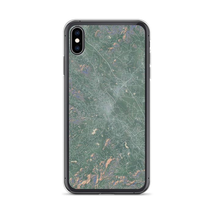 Custom iPhone XS Max Hendersonville North Carolina Map Phone Case in Afternoon