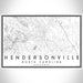 Hendersonville North Carolina Map Print Landscape Orientation in Classic Style With Shaded Background