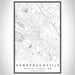 Hendersonville North Carolina Map Print Portrait Orientation in Classic Style With Shaded Background