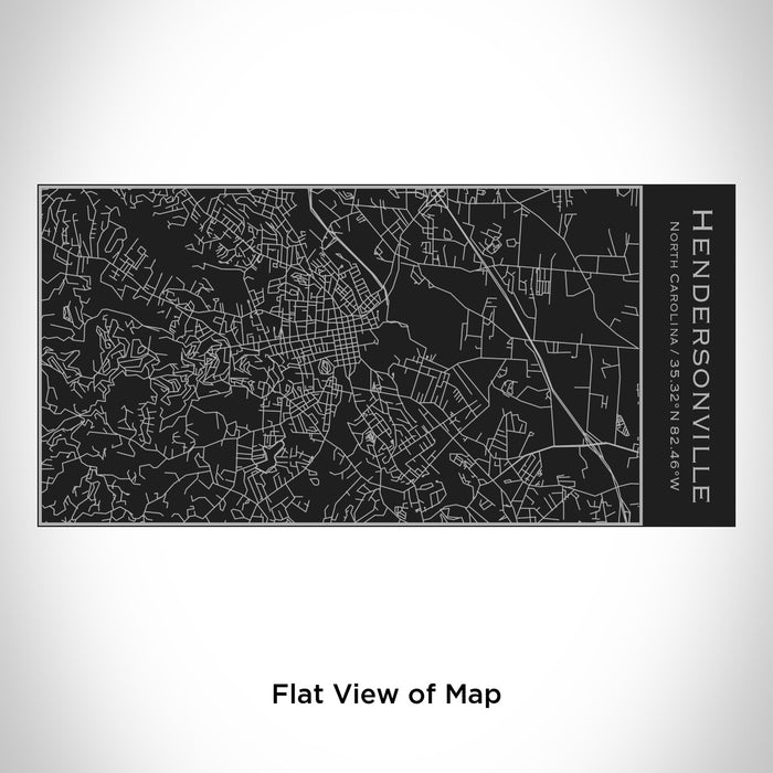 Rendered View of Hendersonville North Carolina Map Engraving on 17oz Stainless Steel Insulated Cola Bottle in Black