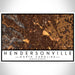 Hendersonville North Carolina Map Print Landscape Orientation in Ember Style With Shaded Background