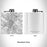 Rendered View of Hendersonville North Carolina Map Engraving on 6oz Stainless Steel Flask in White