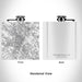 Rendered View of Hendersonville North Carolina Map Engraving on 6oz Stainless Steel Flask in White