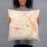 Person holding 18x18 Custom Hendersonville North Carolina Map Throw Pillow in Watercolor