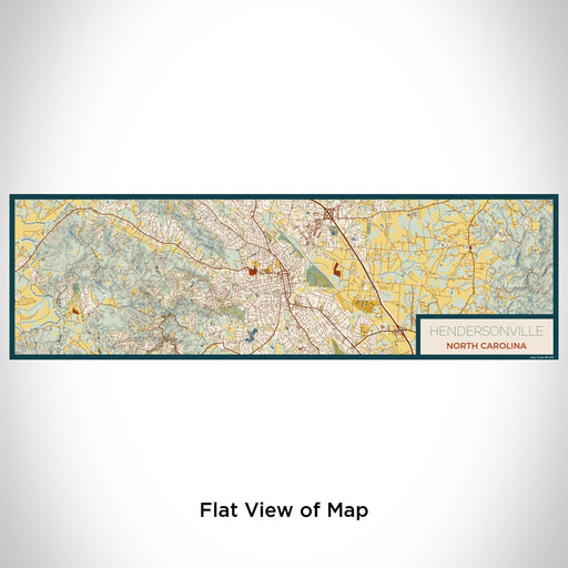 Flat View of Map Custom Hendersonville North Carolina Map Enamel Mug in Woodblock