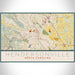 Hendersonville North Carolina Map Print Landscape Orientation in Woodblock Style With Shaded Background