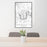 24x36 Hendersonville Tennessee Map Print Portrait Orientation in Classic Style Behind 2 Chairs Table and Potted Plant