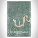 Hendersonville Tennessee Map Print Portrait Orientation in Afternoon Style With Shaded Background
