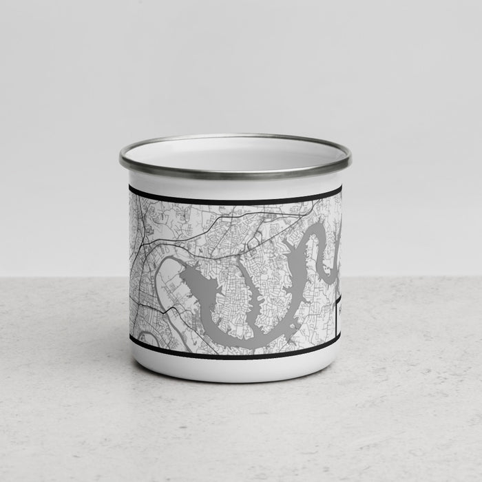 Front View Custom Hendersonville Tennessee Map Enamel Mug in Classic