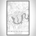 Hendersonville Tennessee Map Print Portrait Orientation in Classic Style With Shaded Background