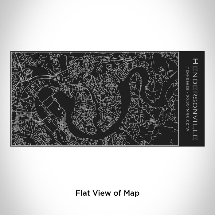 Rendered View of Hendersonville Tennessee Map Engraving on 17oz Stainless Steel Insulated Cola Bottle in Black