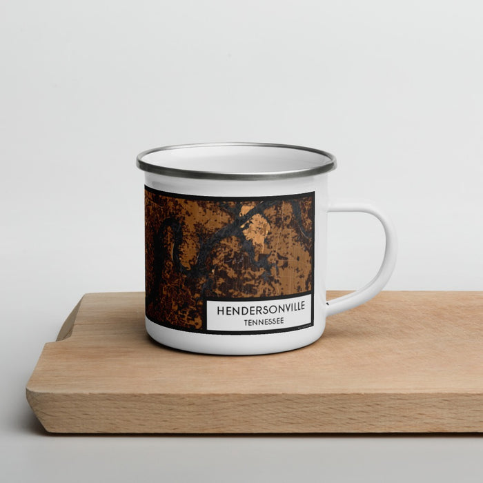 Right View Custom Hendersonville Tennessee Map Enamel Mug in Ember