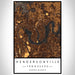 Hendersonville Tennessee Map Print Portrait Orientation in Ember Style With Shaded Background
