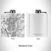Rendered View of Hendersonville Tennessee Map Engraving on 6oz Stainless Steel Flask in White