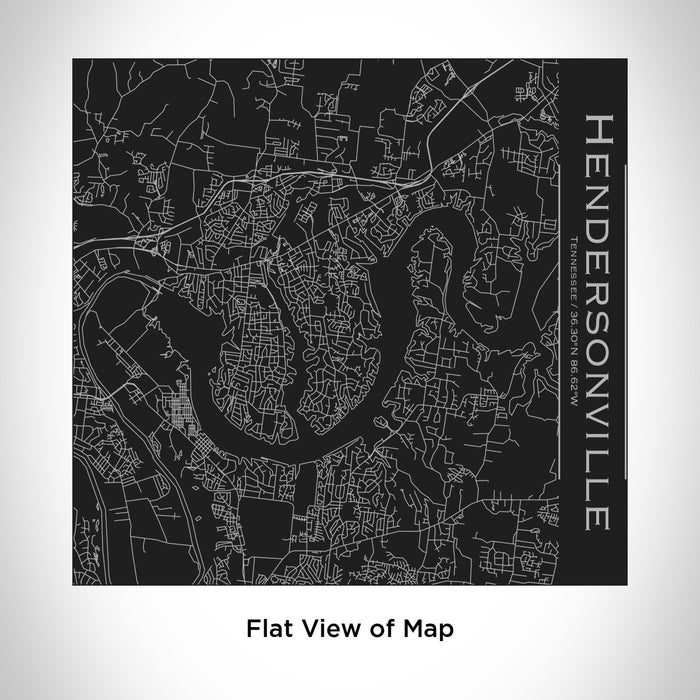 Rendered View of Hendersonville Tennessee Map Engraving on 17oz Stainless Steel Insulated Tumbler in Black