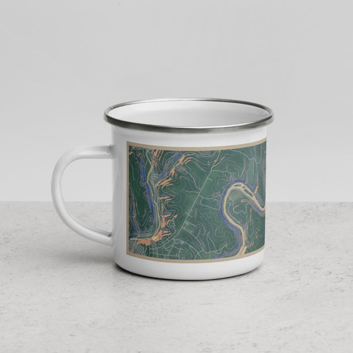 Left View Custom Henry's Bend Pennsylvania Map Enamel Mug in Afternoon