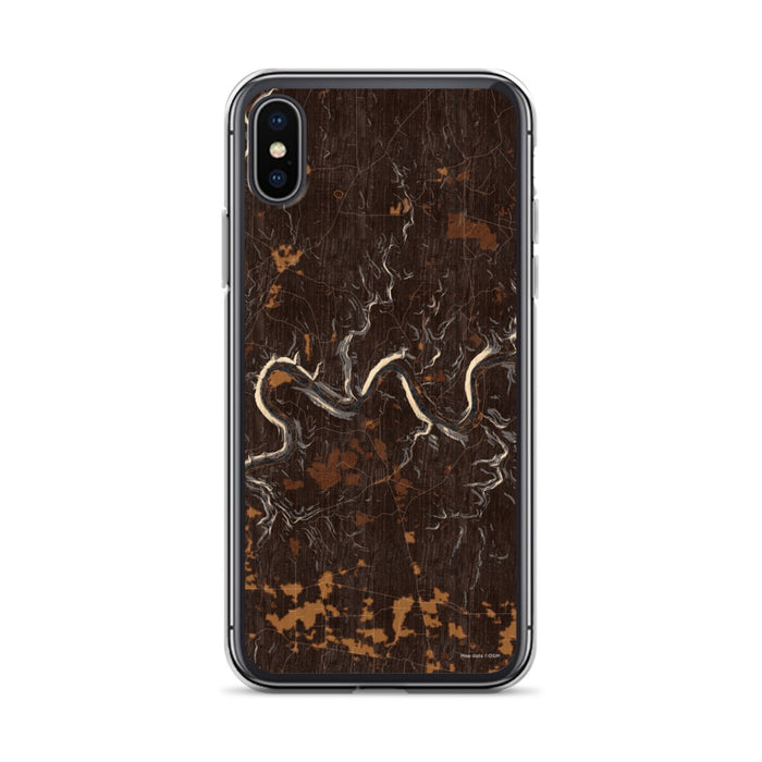 Custom iPhone X/XS Henry's Bend Pennsylvania Map Phone Case in Ember