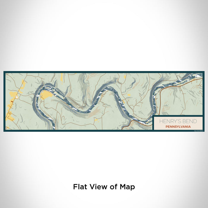 Flat View of Map Custom Henry's Bend Pennsylvania Map Enamel Mug in Woodblock
