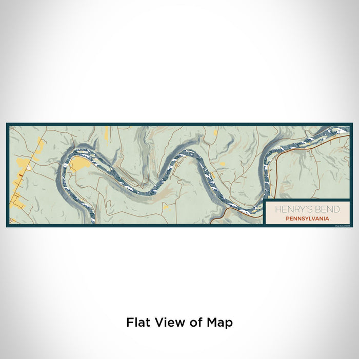 Flat View of Map Custom Henry's Bend Pennsylvania Map Enamel Mug in Woodblock