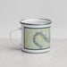 Left View Custom Henry's Bend Pennsylvania Map Enamel Mug in Woodblock
