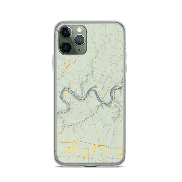 Custom iPhone 11 Pro Henry's Bend Pennsylvania Map Phone Case in Woodblock