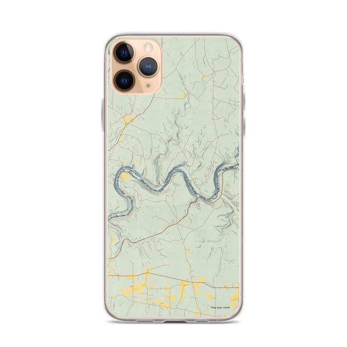 Custom iPhone 11 Pro Max Henry's Bend Pennsylvania Map Phone Case in Woodblock
