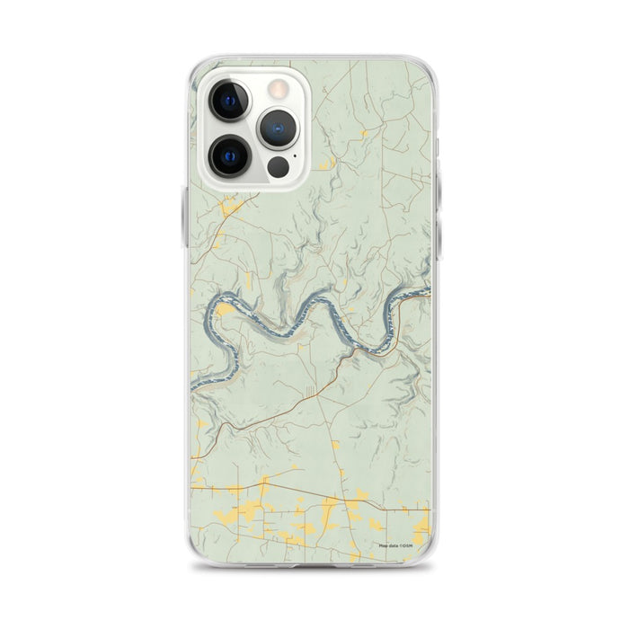 Custom iPhone 12 Pro Max Henry's Bend Pennsylvania Map Phone Case in Woodblock