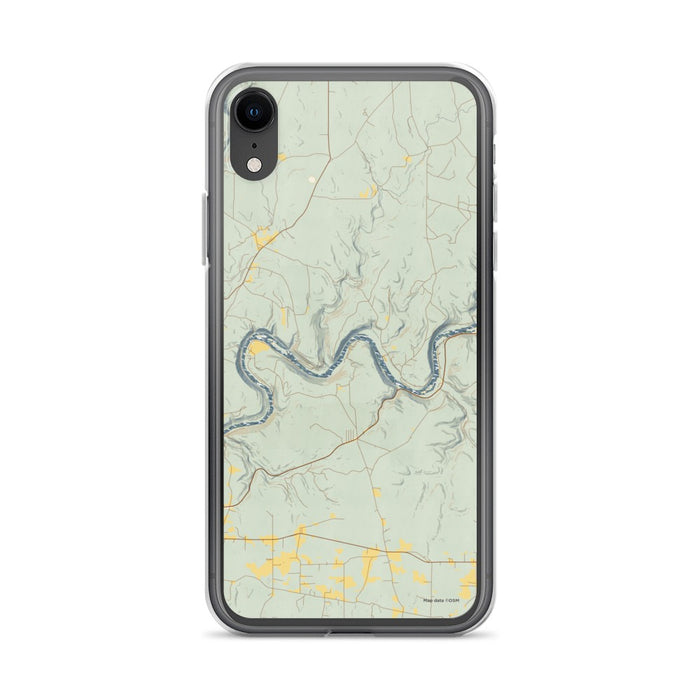Custom iPhone XR Henry's Bend Pennsylvania Map Phone Case in Woodblock