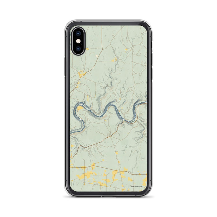 Custom iPhone XS Max Henry's Bend Pennsylvania Map Phone Case in Woodblock