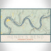 Henry's Bend Pennsylvania Map Print Landscape Orientation in Woodblock Style With Shaded Background